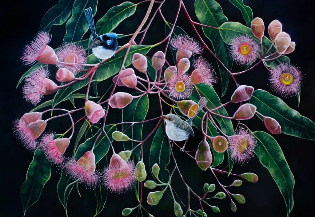 Whimsical Birds and Blossoms: A Dance of Nature's Colors!