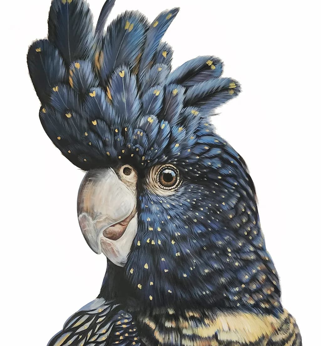 Majestic Blue Feathers: A Close-Up Encounter with Nature's Charm!