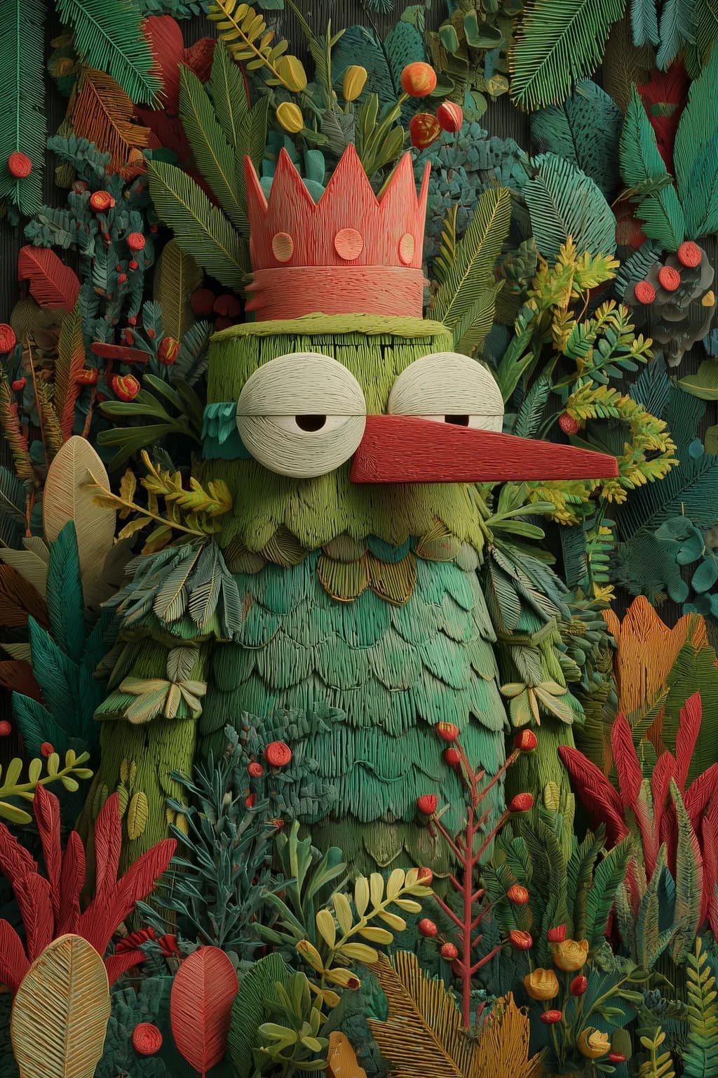 Whimsical King of the Forest: A Vibrant Celebration of Nature and Imagination