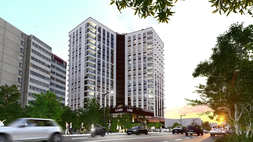 Urban Harmony: A Modern Architectural Vision at Sunset