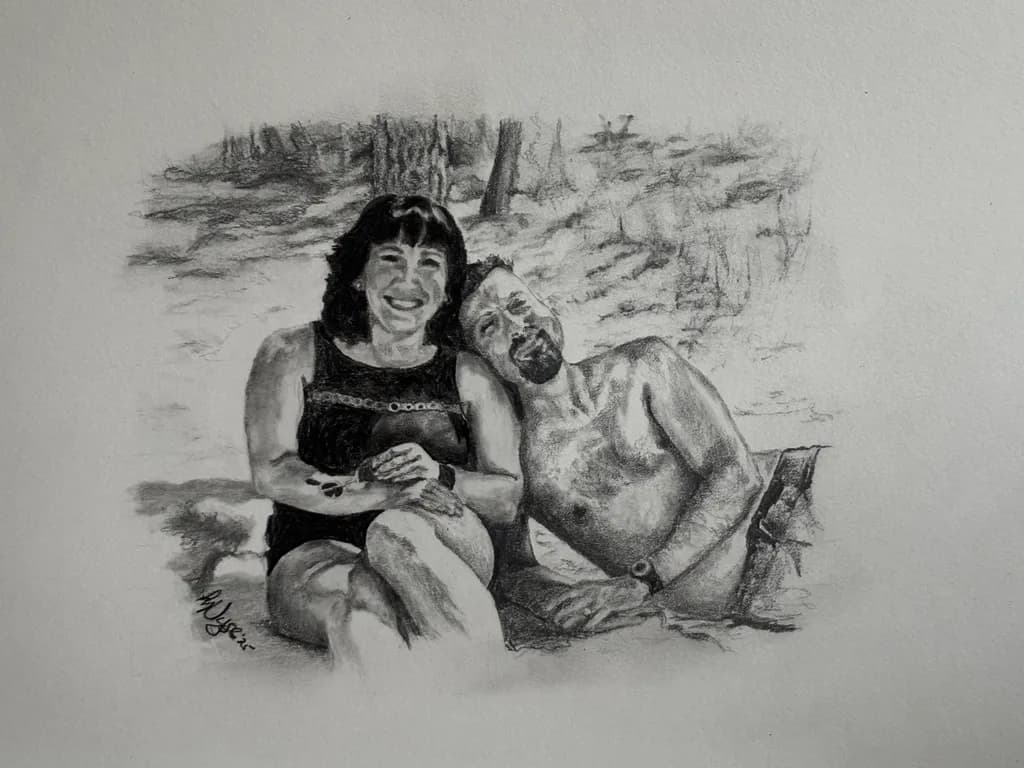 Eternal Sunshine: A Cherished Moment in Pencil Sketch