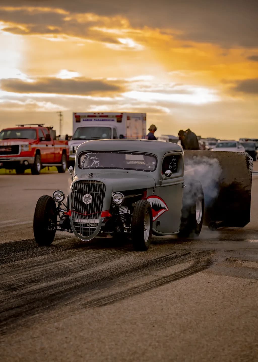 Revving into the Sunset: A Vintage Racing Dreamscape