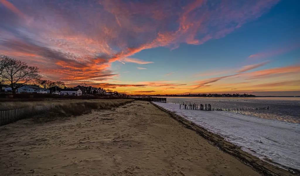 Sunset on Frozen Bay