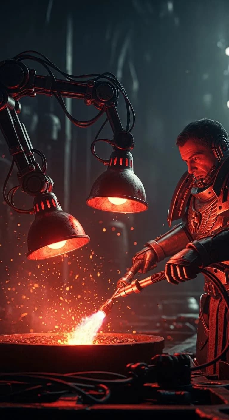 Forging the Future: A Robotic Dance of Metal and Glow in the Industrial Forge