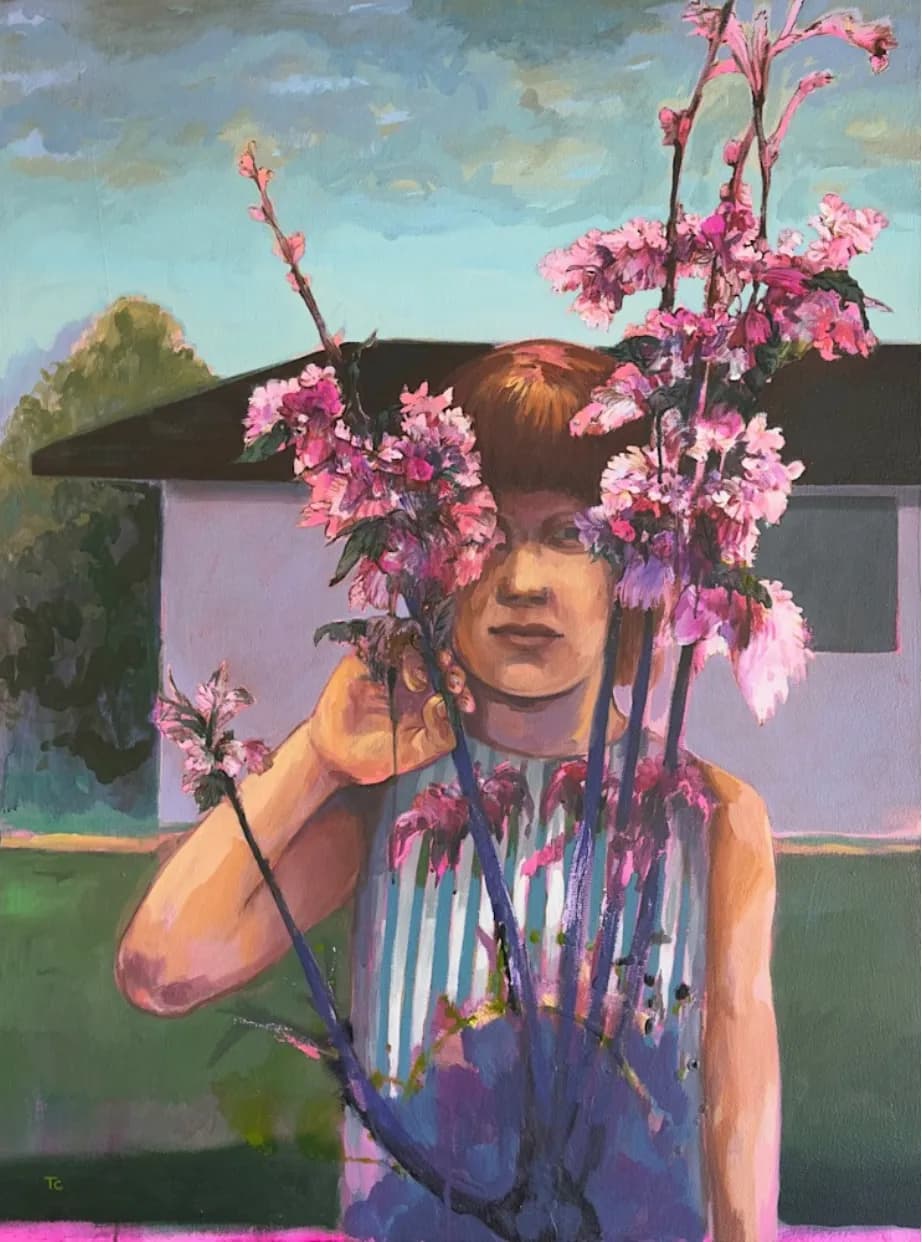 Whispers of Spring: A Child's Connection to Nature Through Blossoms