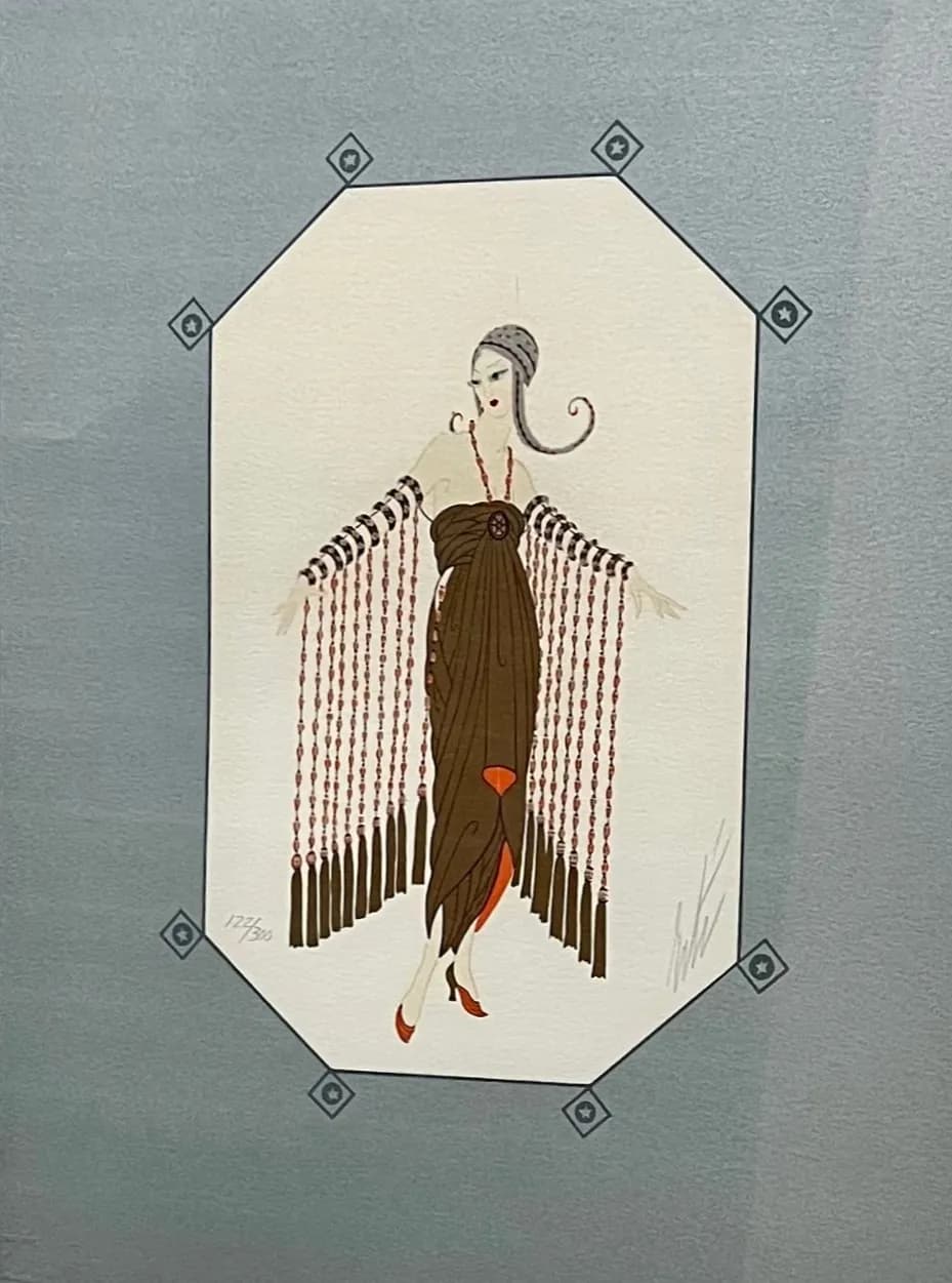 Elegance in Motion: A Vintage Fashion Illustration of Timeless Grace