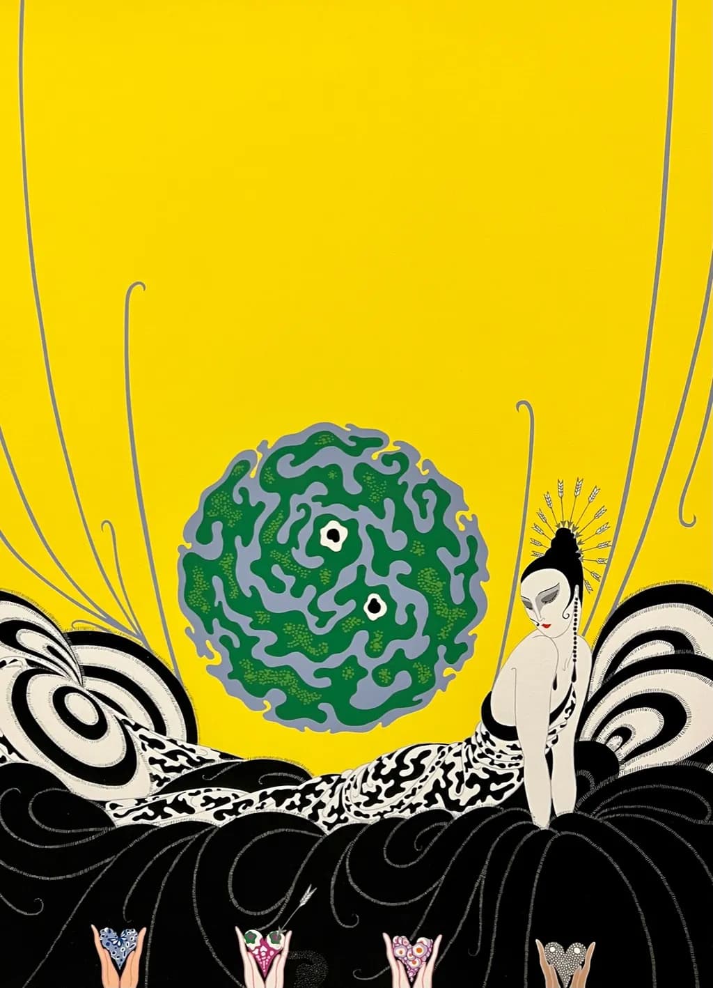 Ethereal Harmony: A Dance of Nature and Spirit in Vibrant Yellow