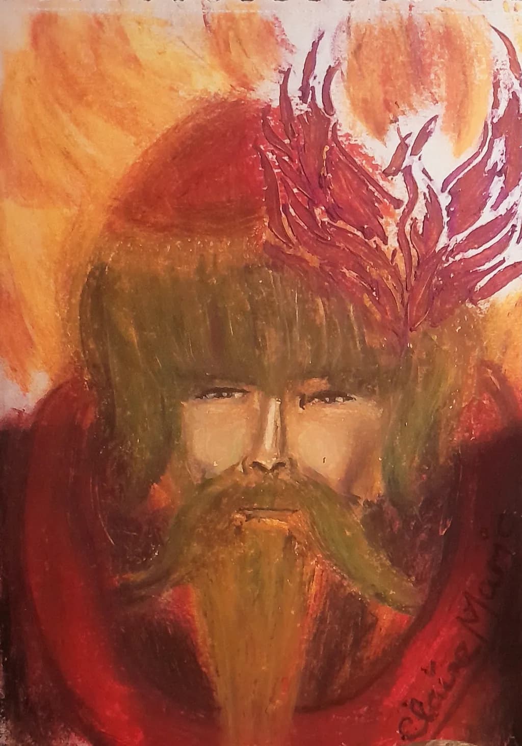 Fiery Expression: A Vibrant Portrait of Strength and Spirit