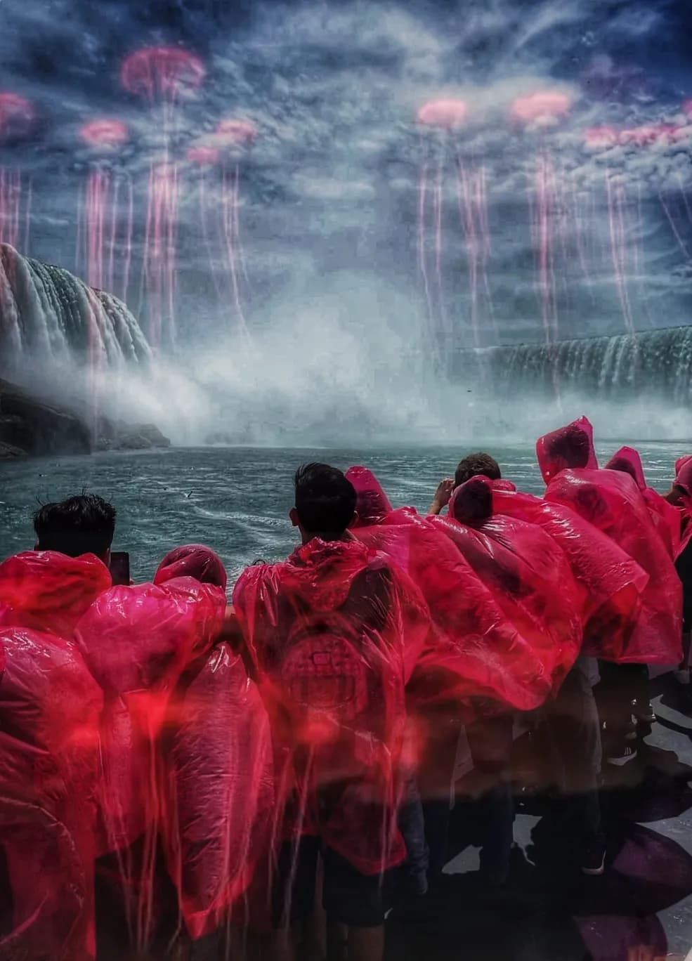 Ethereal Encounters: A Journey Through Mist and Jellyfish Dreams at the Falls