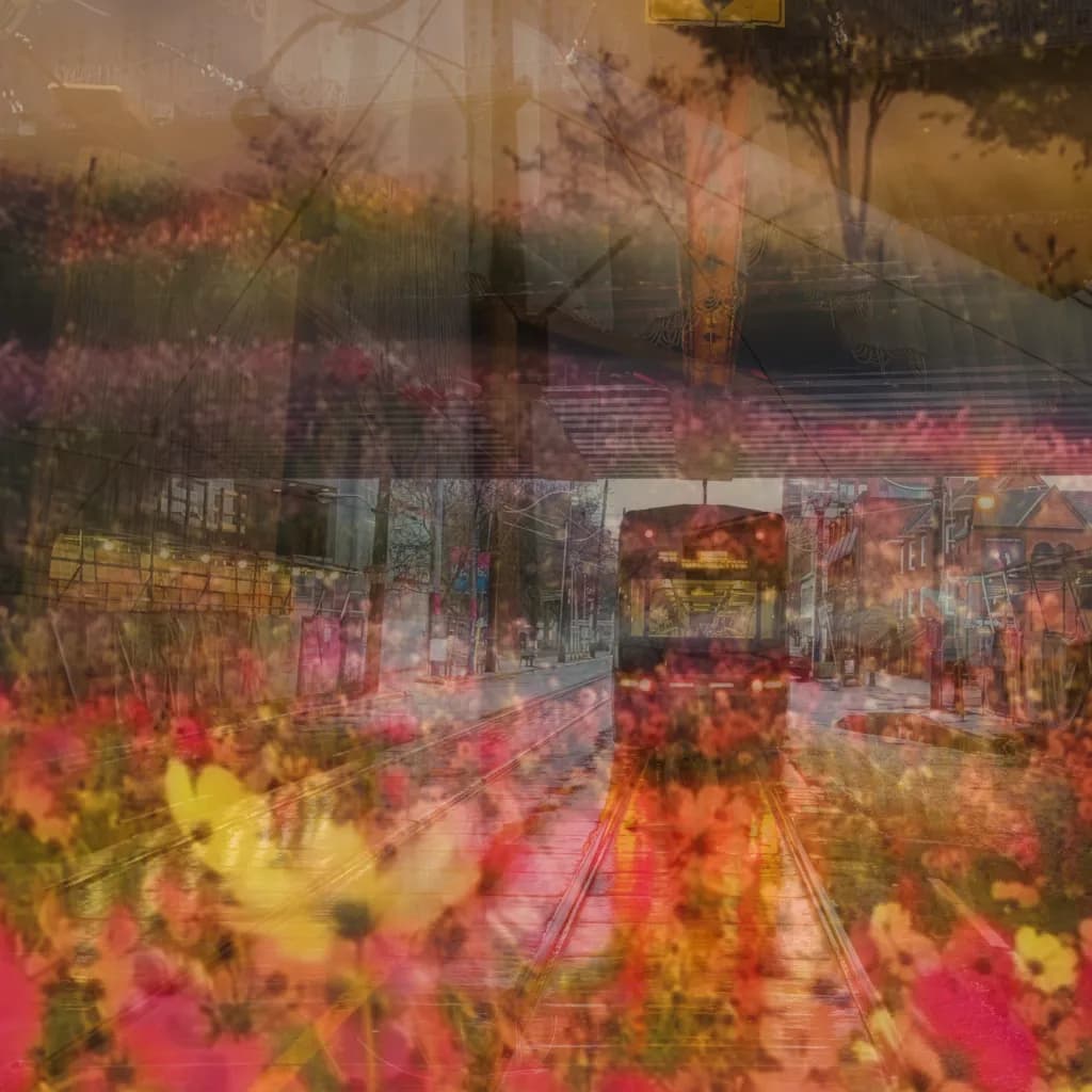Vibrant Urban Blossoms: A Colorful Journey Through Abstract Floral Landscapes