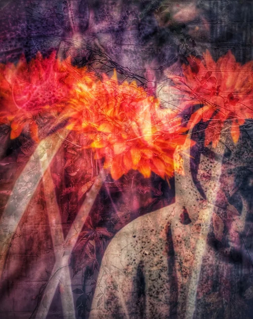 Vibrant Whispers of Nature: An Ethereal Floral Journey Through Abstract Layers