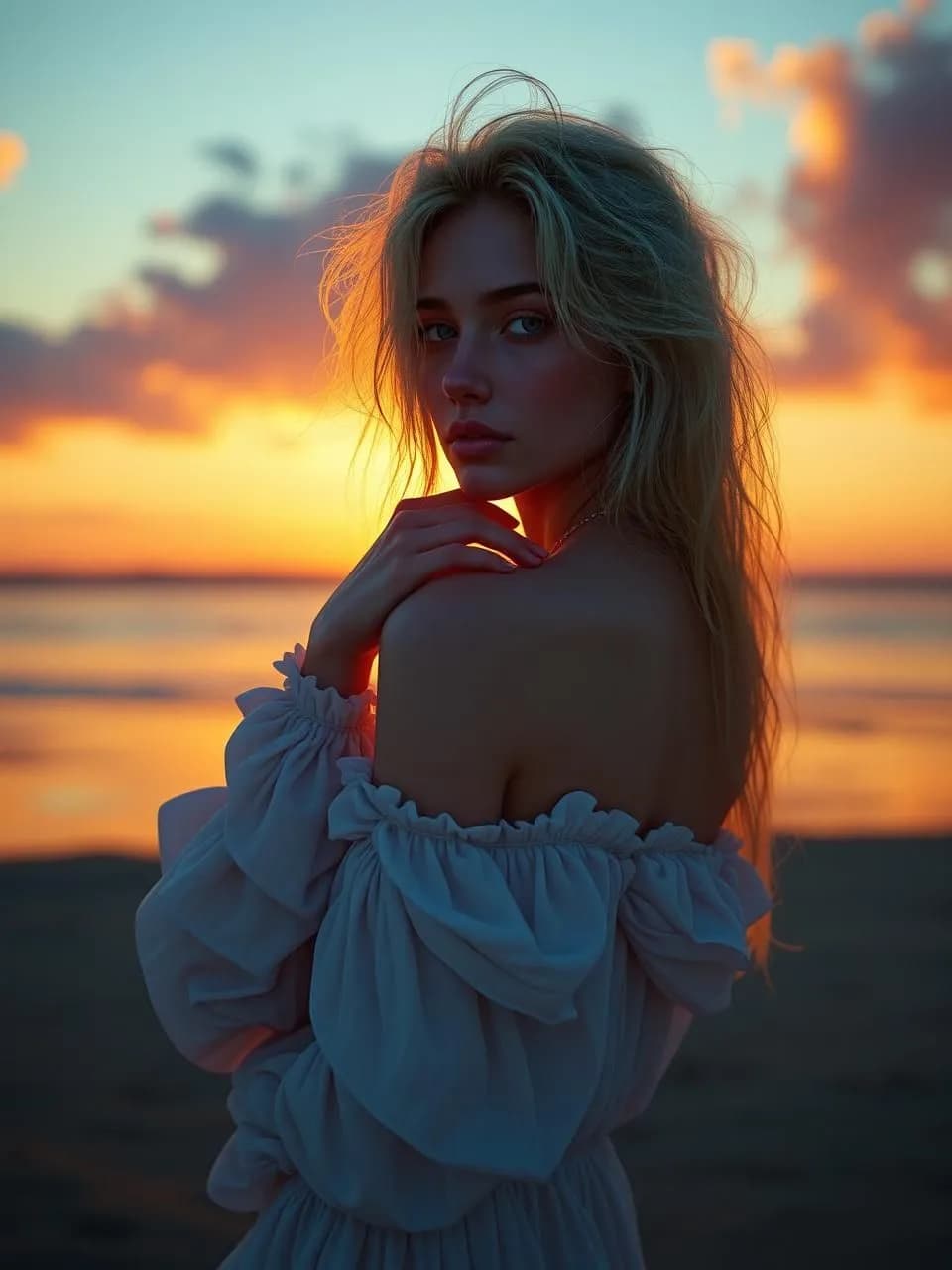 Whispers of Twilight: A Serene Portrait at Sunset