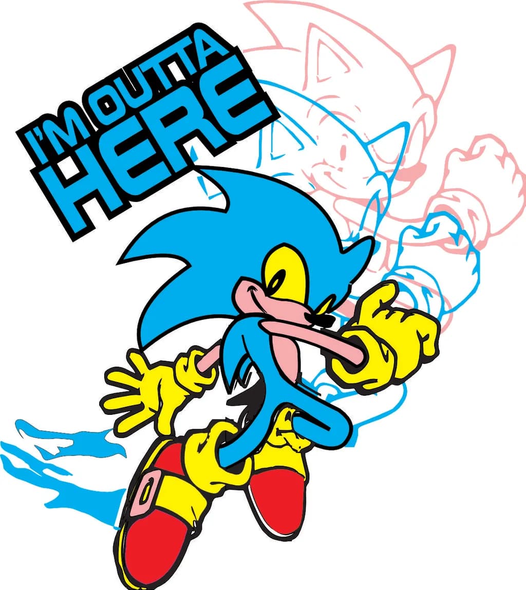 Speeding Away: A Whimsical Journey with a Blue Blur