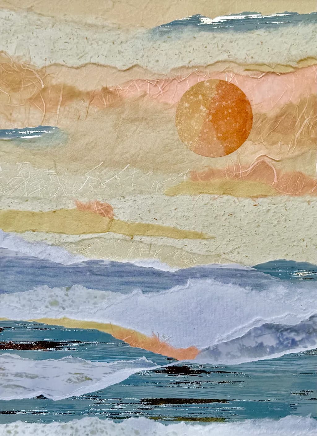 Sunset Over Ocean Waves