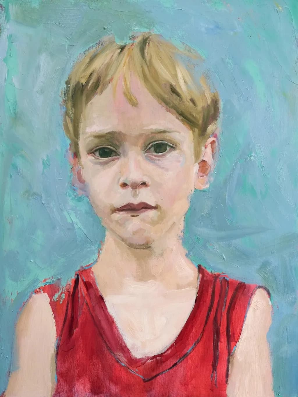 Whispers of Innocence: A Portrait of Childhood in Red