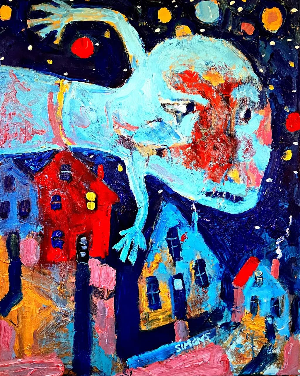 Whispers of the Night: A Surreal Encounter with the Cosmic Guardian