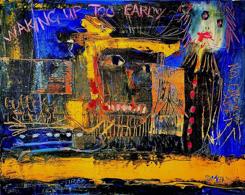 Awakening in Chaos: A Colorful Reflection on Early Mornings and Unfinished Thoughts