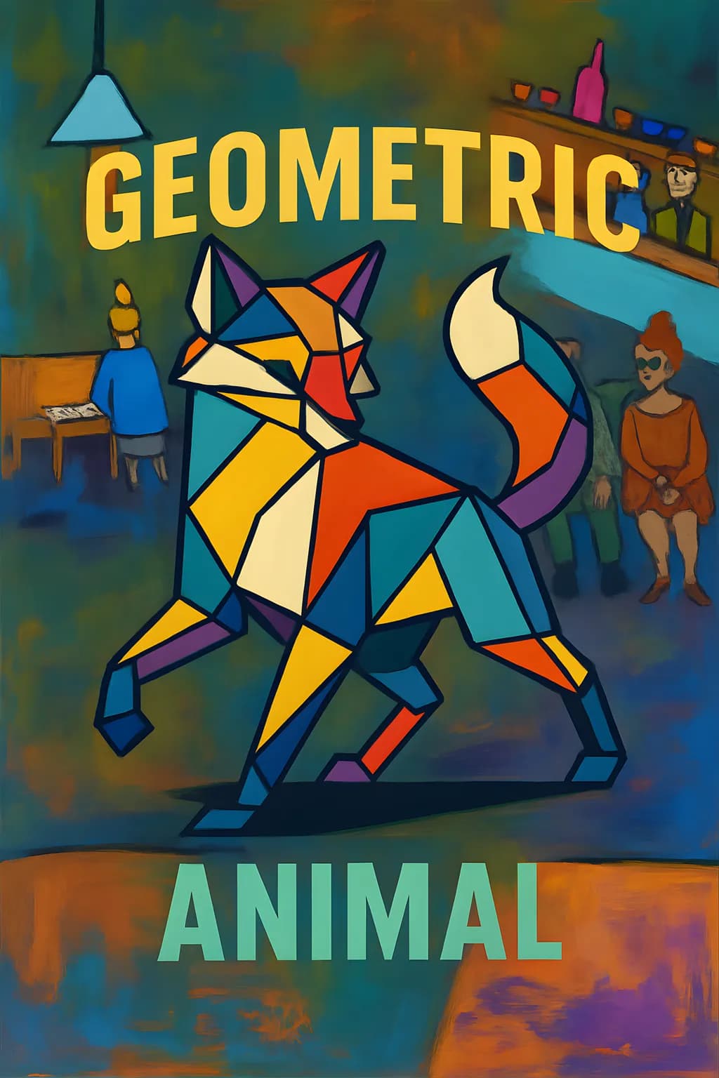 Vibrant Geometric Fox: A Colorful Exploration of Animal Artistry