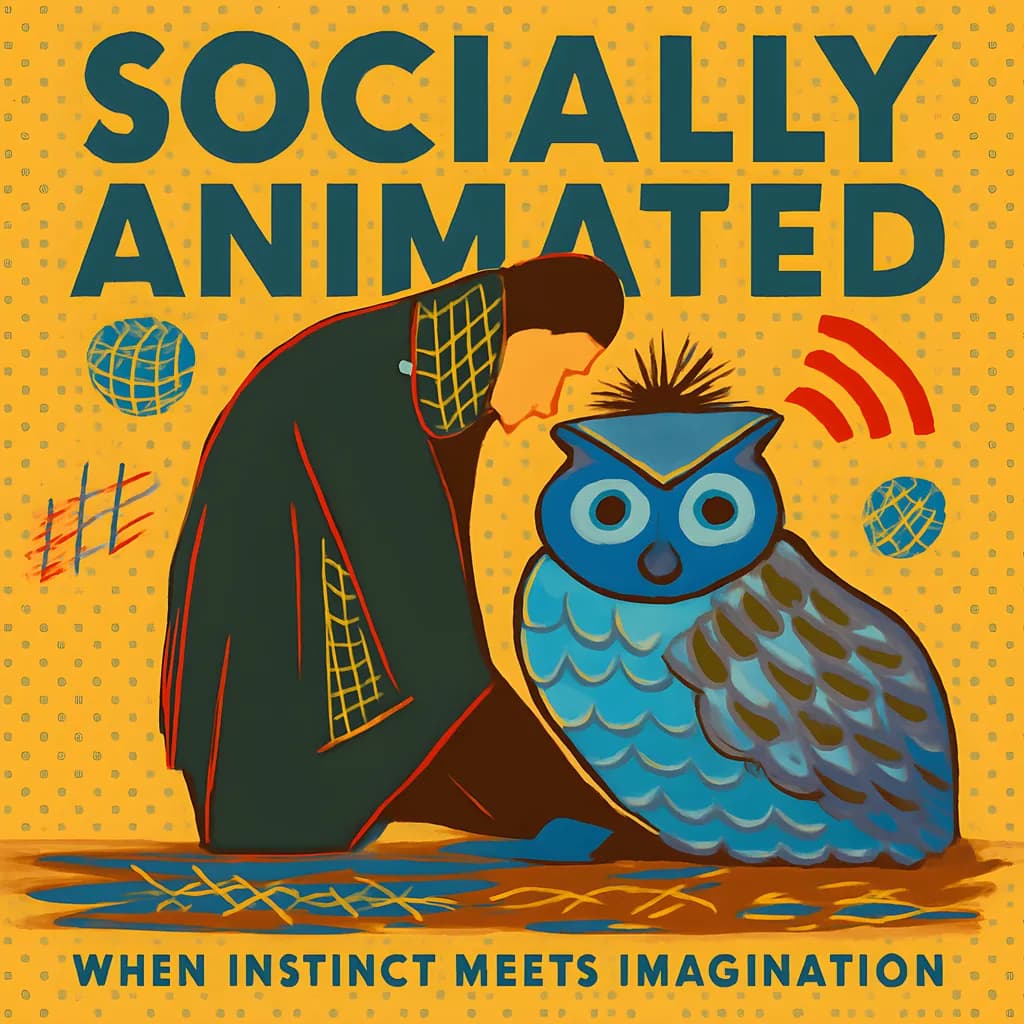 Whimsical Encounters: The Owl of Imagination and Instinct