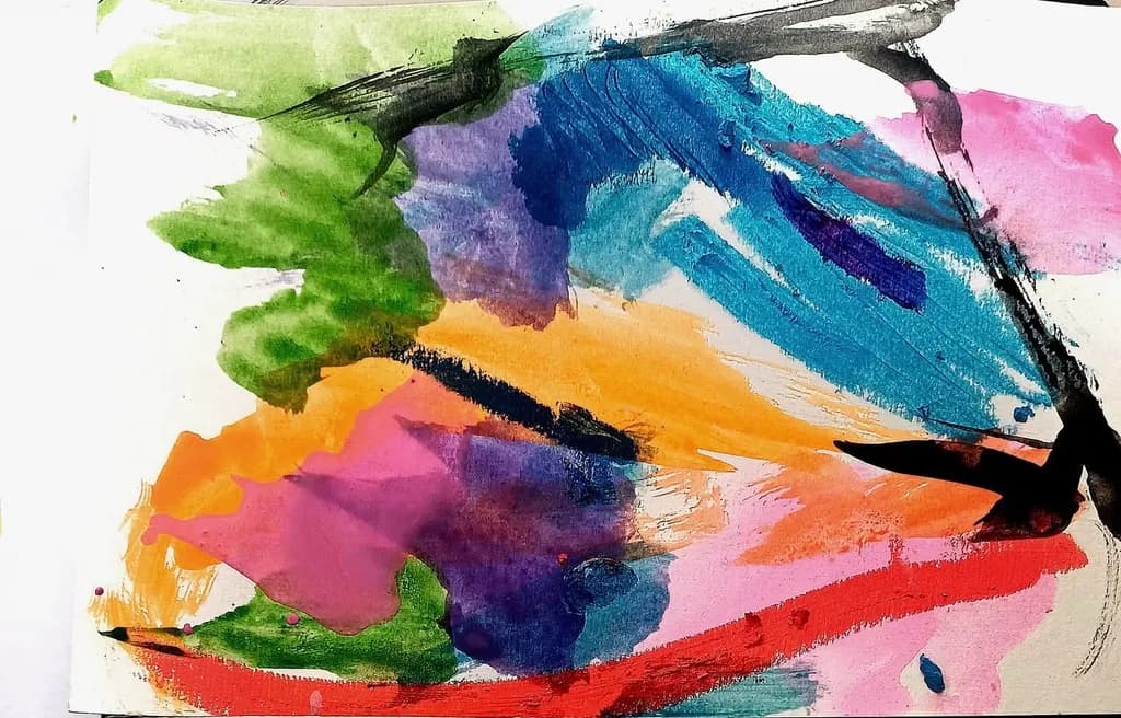Vibrant Fluidity: An Abstract Dance of Color and Emotion