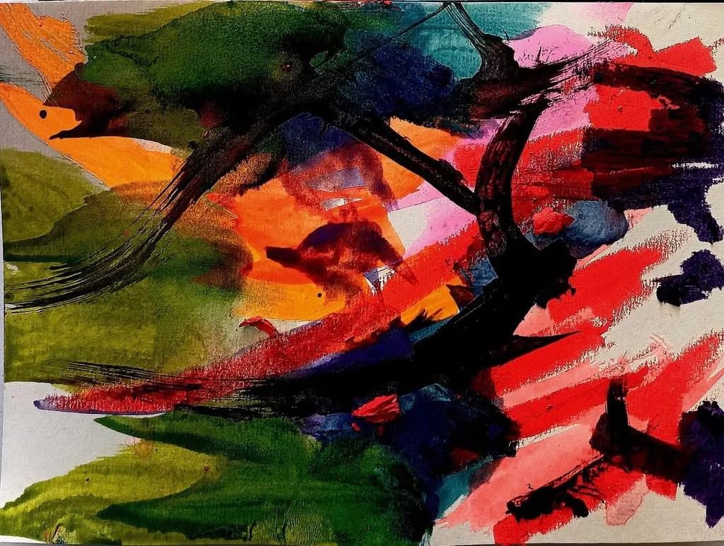 Vibrant Chaos: An Abstract Dance of Color and Emotion