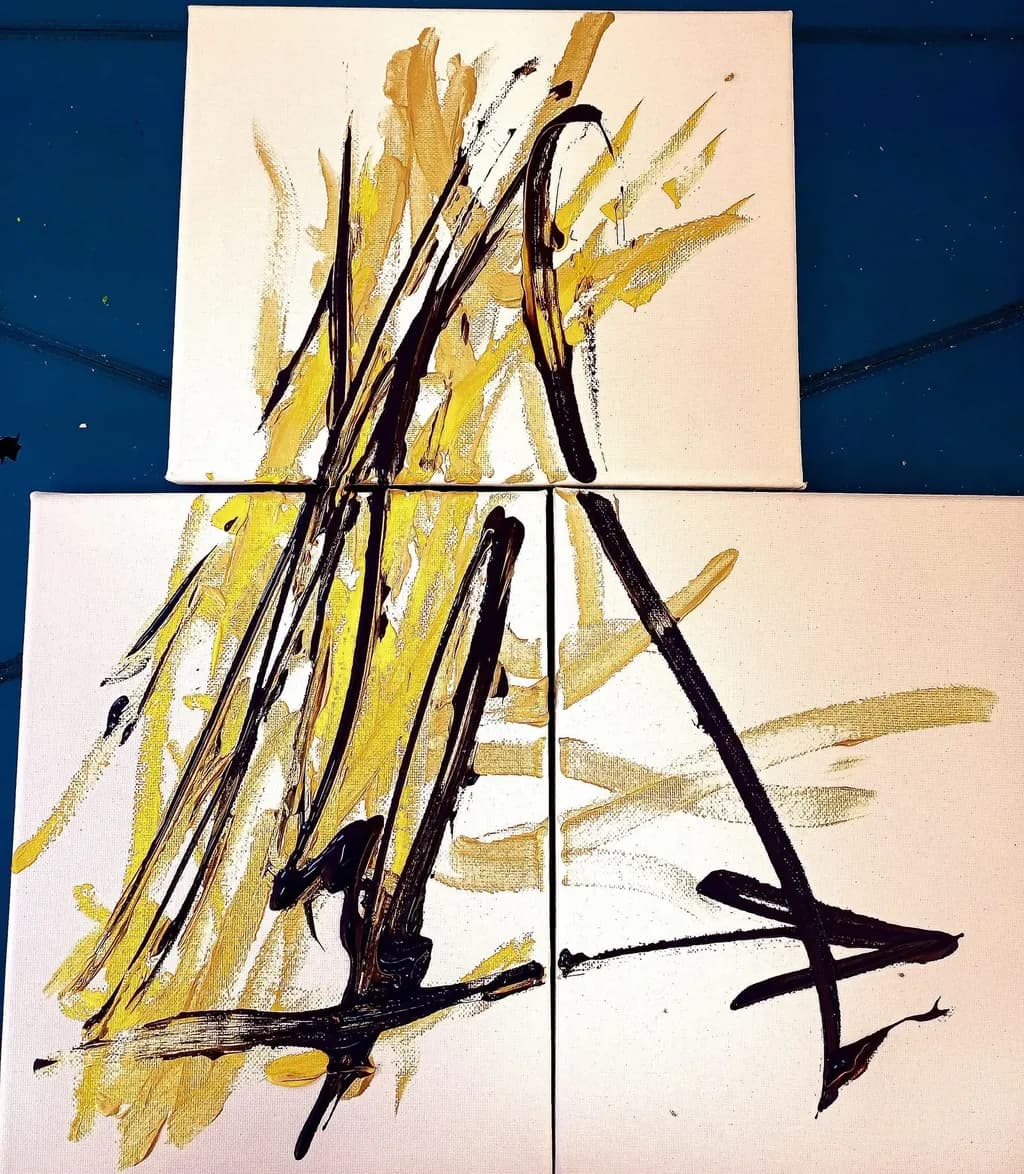 Golden Whispers: An Abstract Dance of Color and Texture
