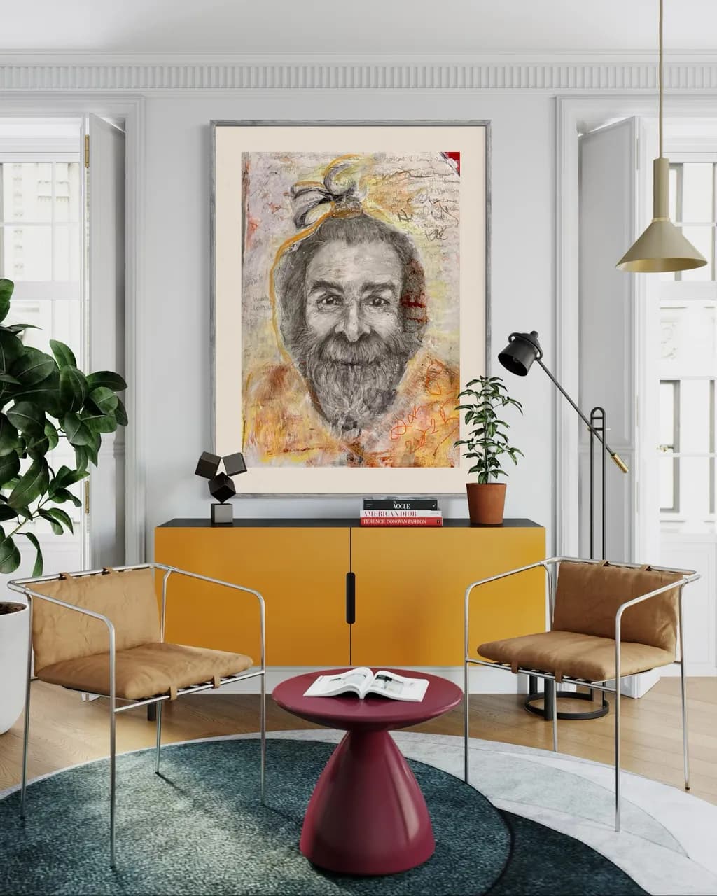 Whispers of Wisdom: A Modern Portrait of Serenity and Reflection