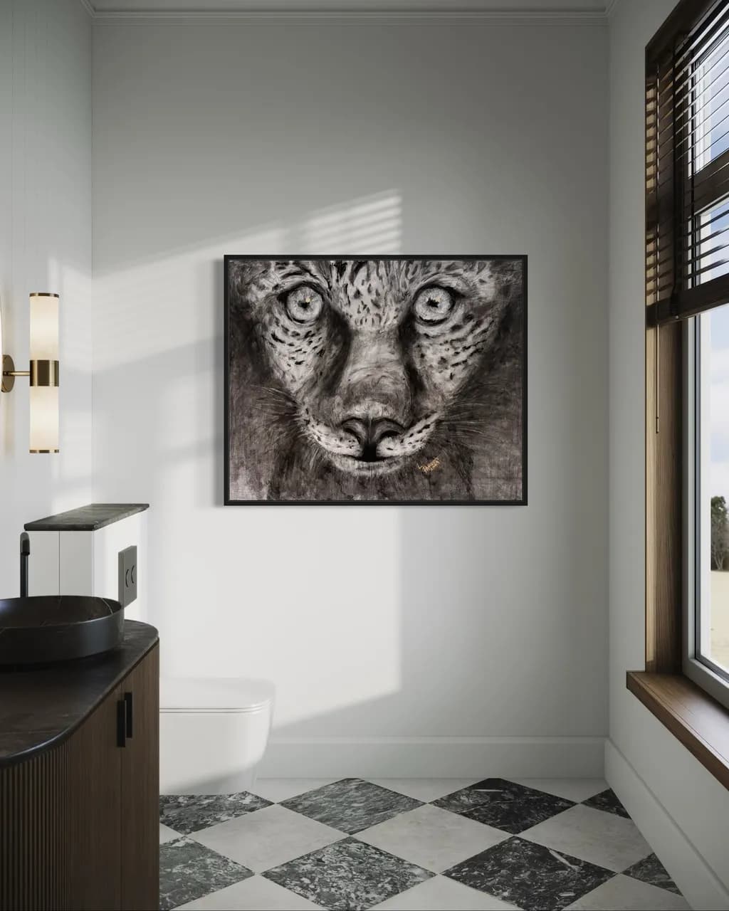 Majestic Gaze: A Monochrome Portrait of a Wild Spirit