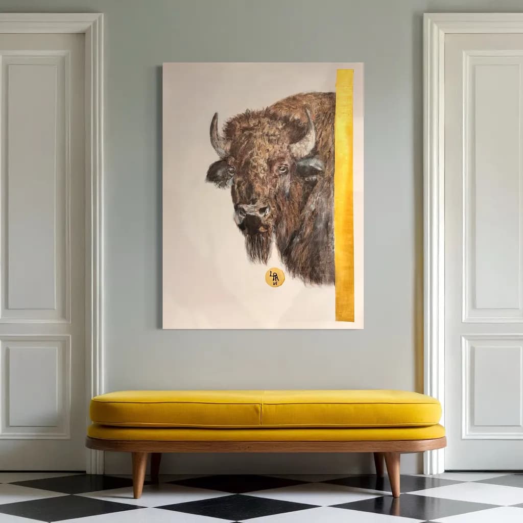 Majestic Bison: A Contemporary Tribute to Nature's Strength