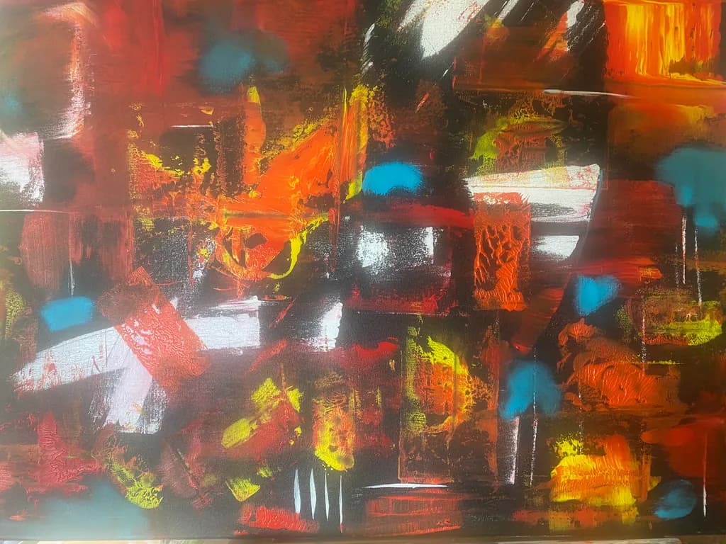 Vibrant Chaos: An Expressionistic Journey Through Color and Texture