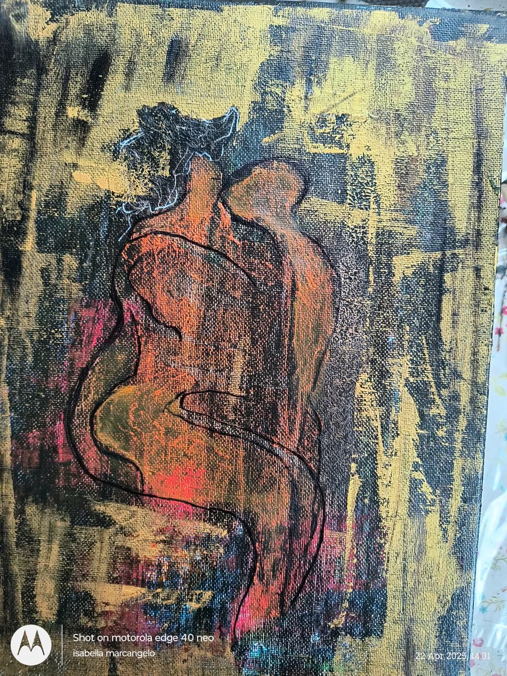 Emotional Embrace: An Abstract Exploration of Color and Form