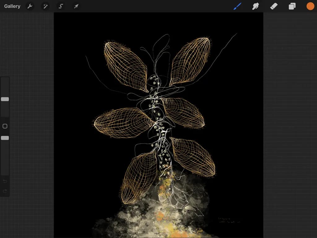 Golden Leaf Skeleton