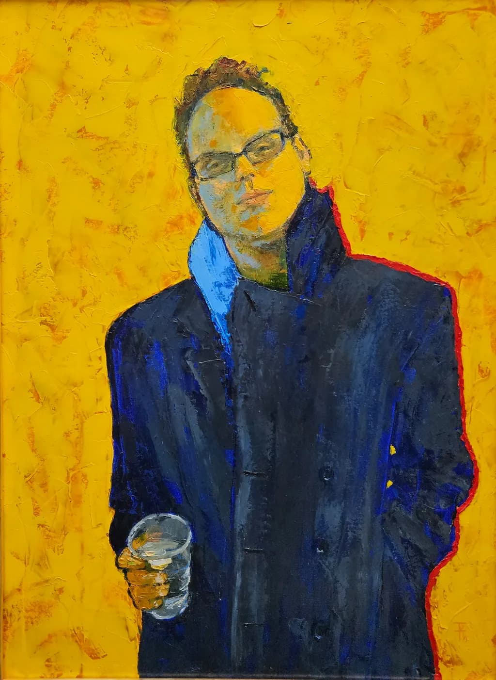 Urban Reflection: A Portrait of Contemplation in Vibrant Yellow