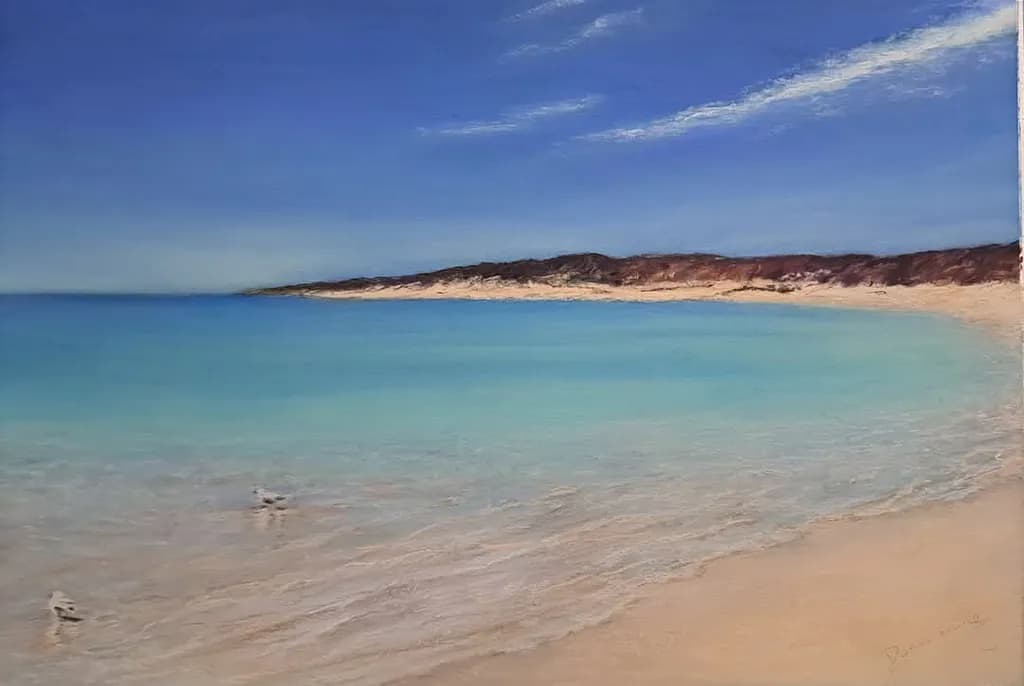 Serenity by the Shore: A Tranquil Beach Landscape at Dusk
