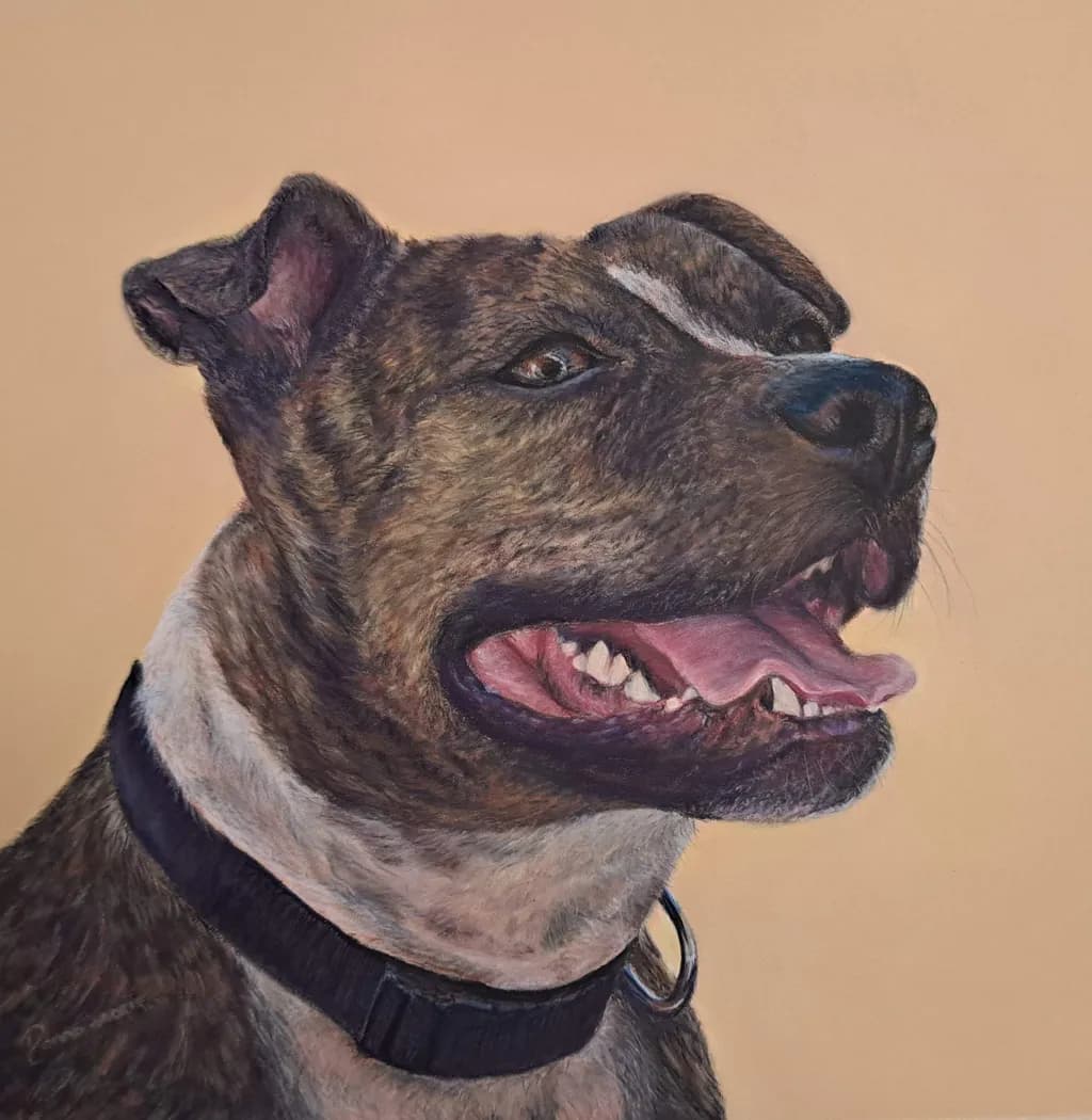 Joyful Brindle: A Canine Portrait of Happiness