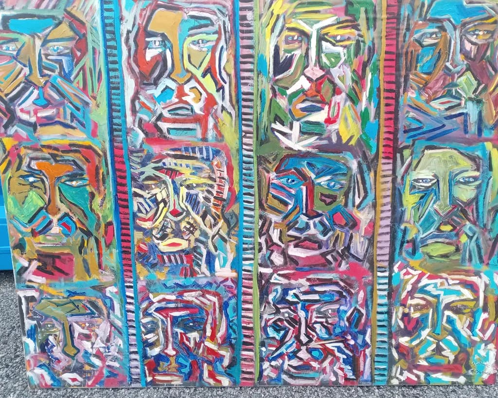 Faces of Emotion: A Vibrant Exploration of Identity and Expression in Colorful Abstract Art
