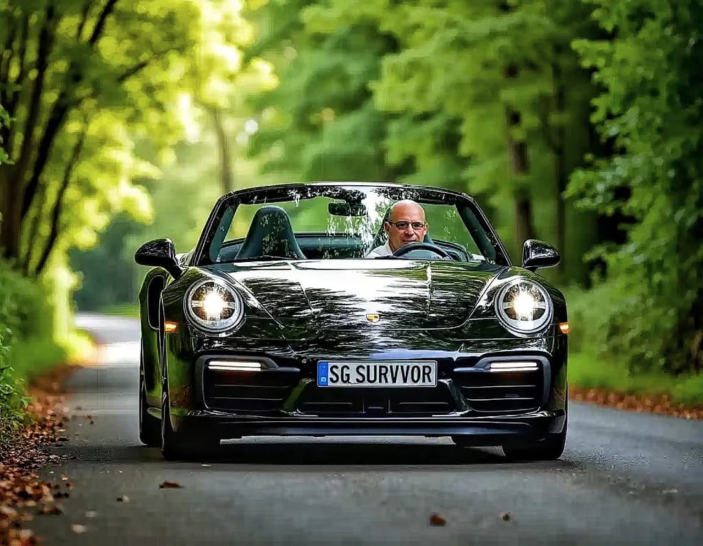 "Elegance in Motion: A Porsche Journey Through Nature's Embrace"