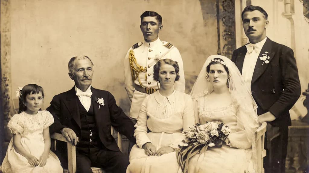 Timeless Elegance: A Vintage Family Portrait Capturing Love and Legacy