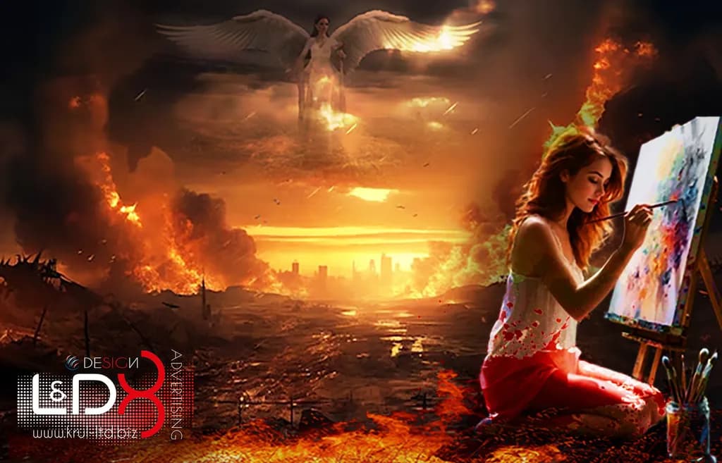 Ethereal Creation: A Painter's Vision Amidst the Apocalypse