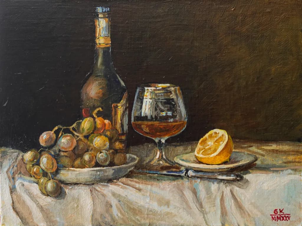 Still Life with Bottle and Fruit
