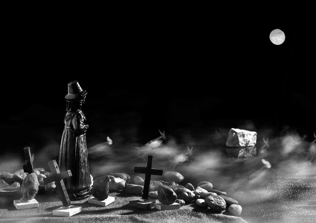 Whispers of the Moonlit Grave: A Dance of Shadows and Stones