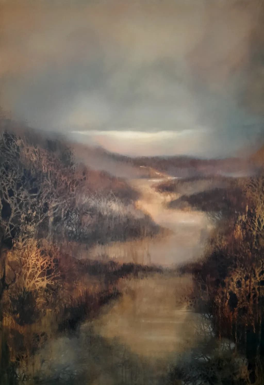 Whispers of Serenity: A Misty Landscape Reflection
