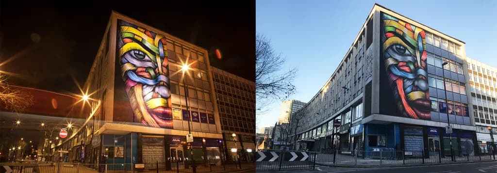 Urban Reflections: A Surreal Encounter with Color and Form
