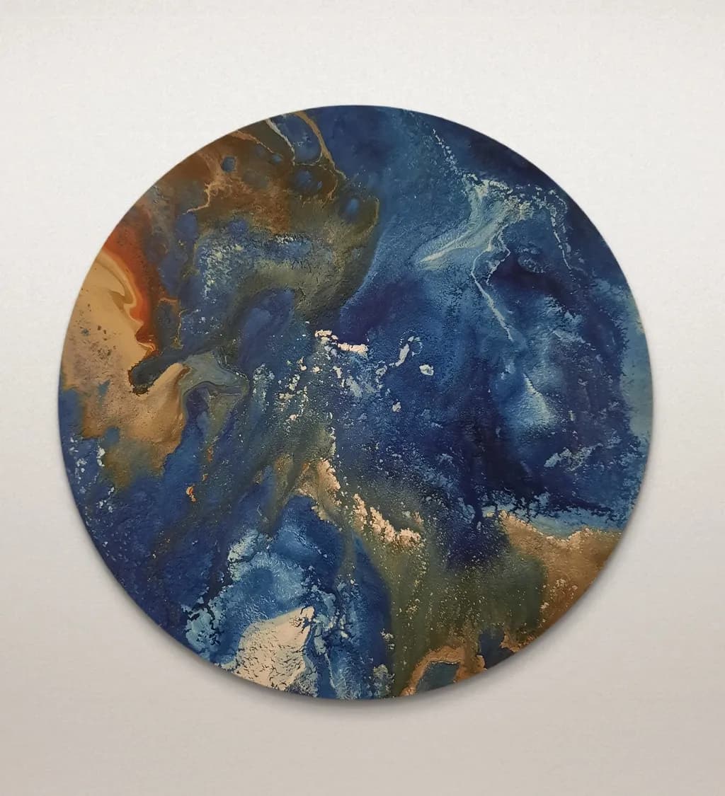 Celestial Harmony: A Deep Dive into Oceanic Blues and Golden Hues