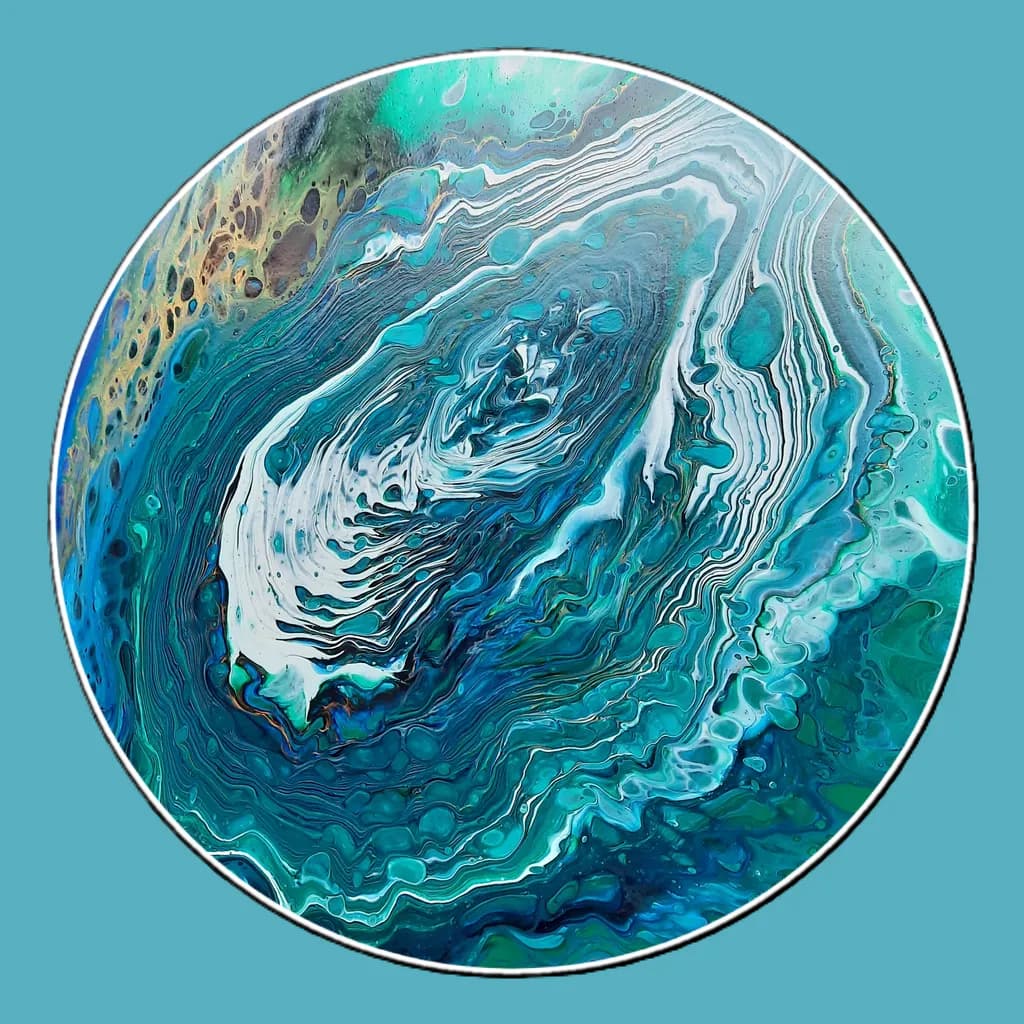 Whispers of the Ocean: A Mesmerizing Swirl of Blues and Greens in Abstract Art