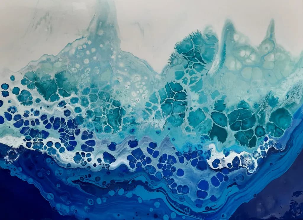 Oceanic Harmony: A Mesmerizing Dance of Blues and Turquoise in Abstract Art
