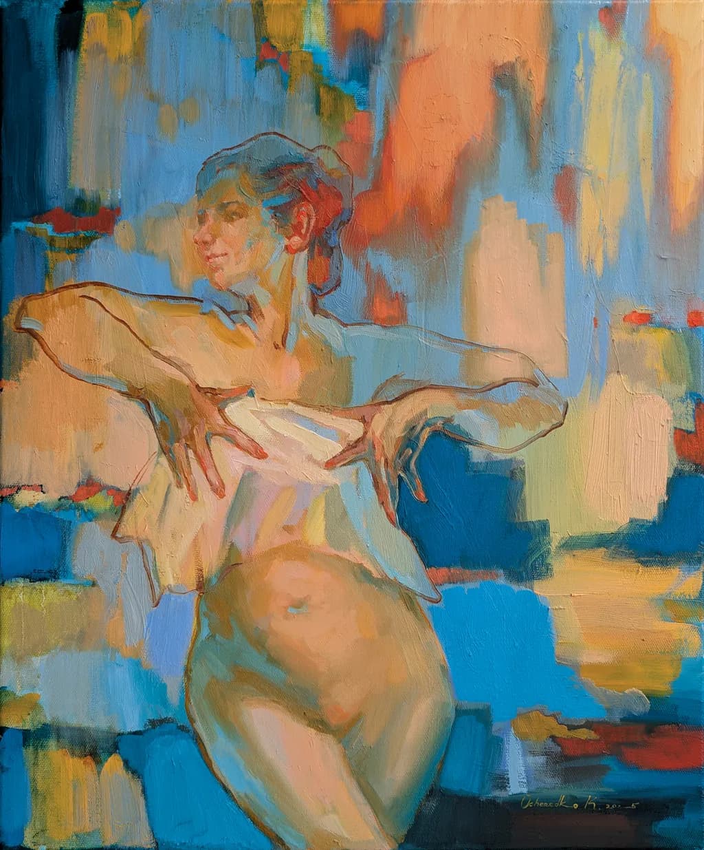 Ethereal Dance: A Celebration of Movement and Color in Abstract Form