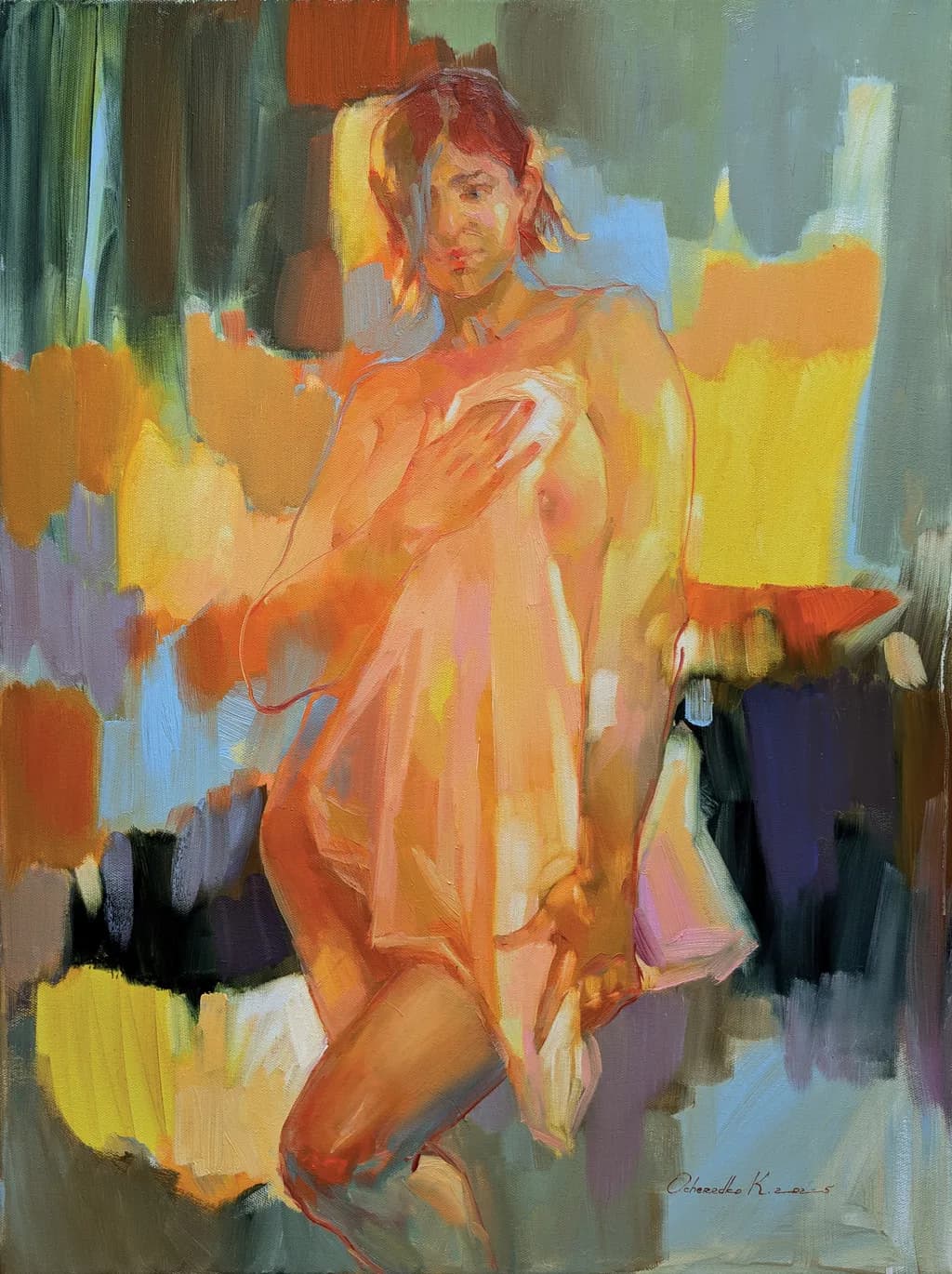 Ethereal Embrace: A Dance of Color and Form in Contemporary Art