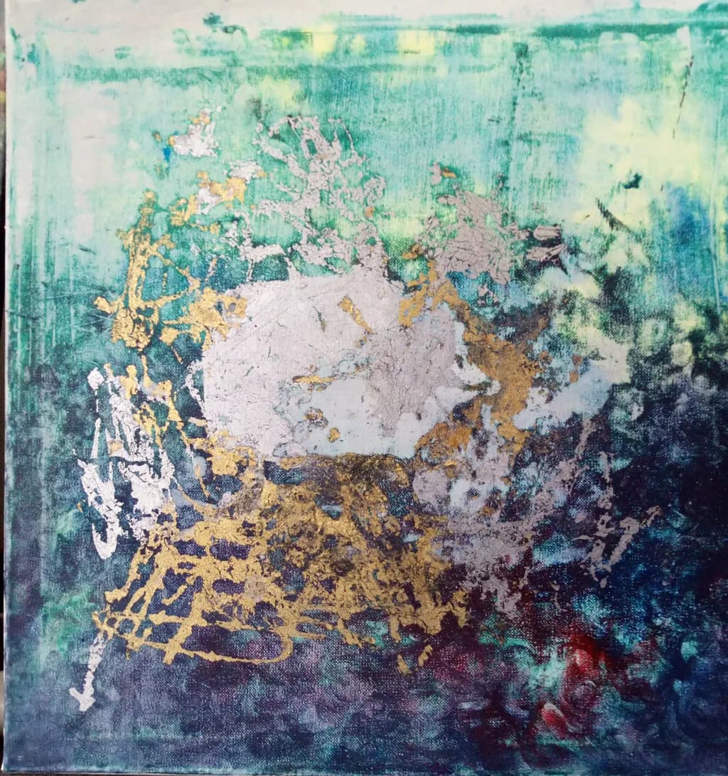 Whispers of Color: A Metallic Dance in Abstract Layers