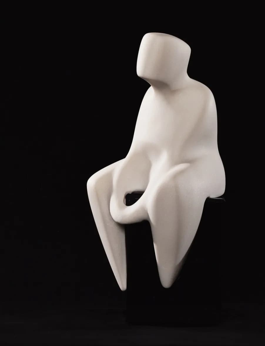 Whispers of Form: A Contemporary Abstract Sculpture in White